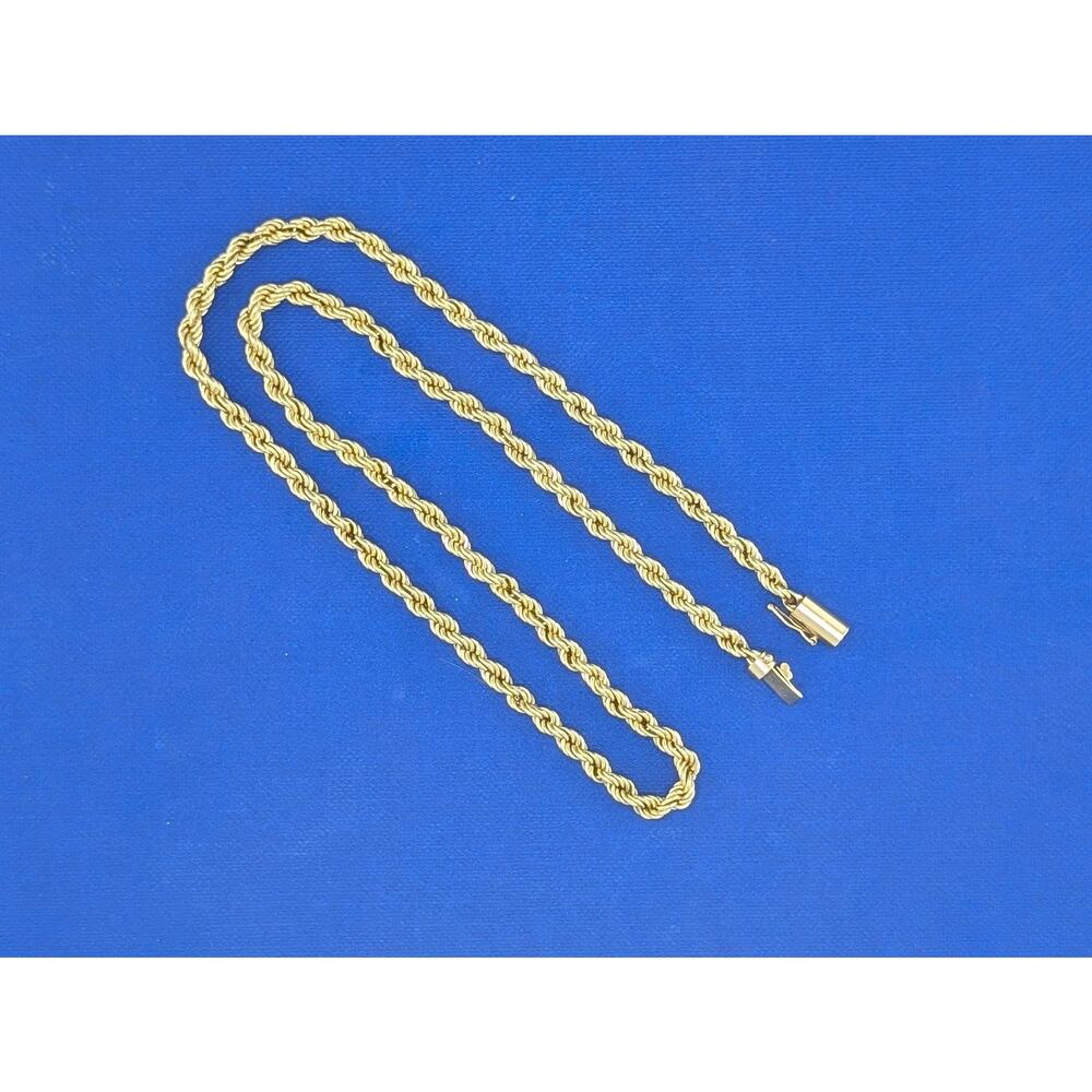 14kt 4mm 18.5 Inch Rope Chain 8.3g - Picture 2 of 3